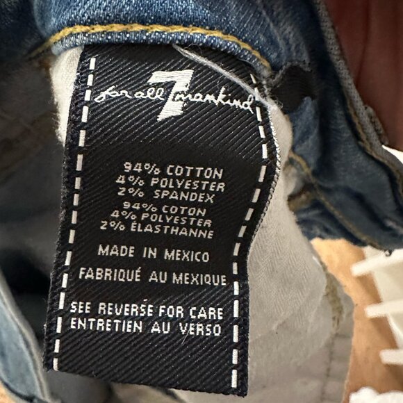 7 For All Mankind High Waist Cropped Bleach Hem 29 - Picture 3 of 5